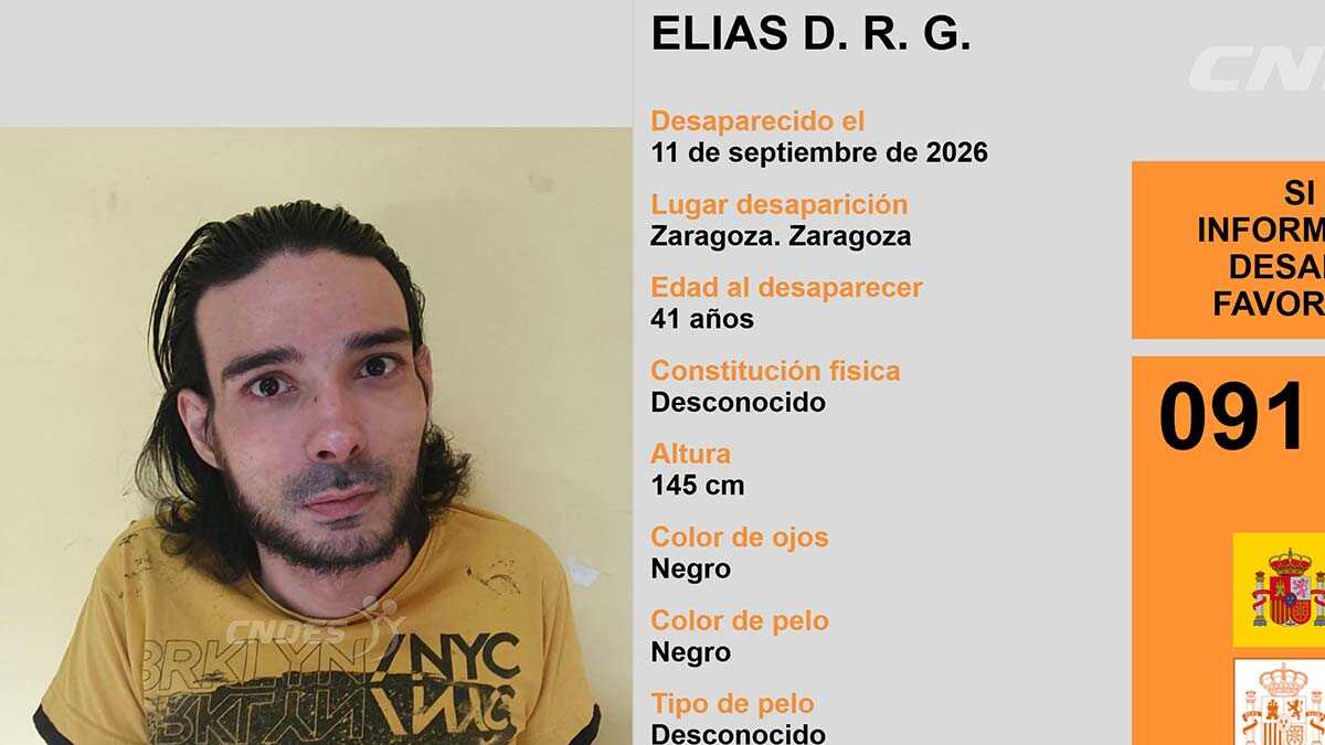 41-year-old man with reduced mobility missing in Zaragoza since Friday