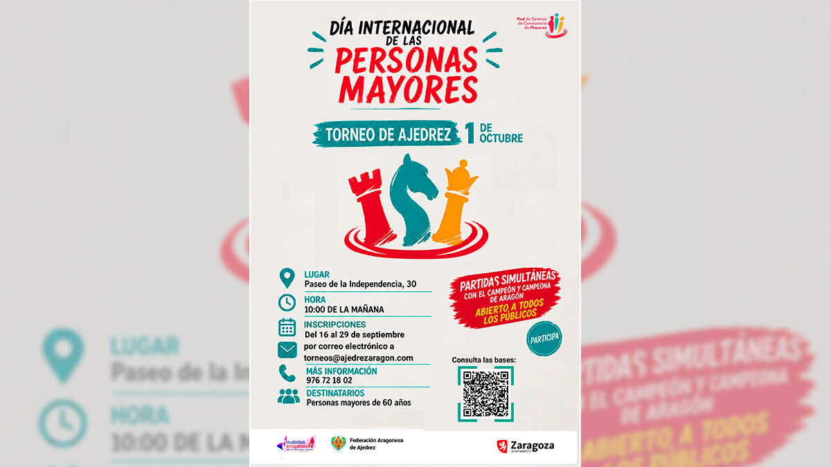 A major chess tournament on Paseo de la Independencia: how Zaragoza is celebrating Older Persons' Day