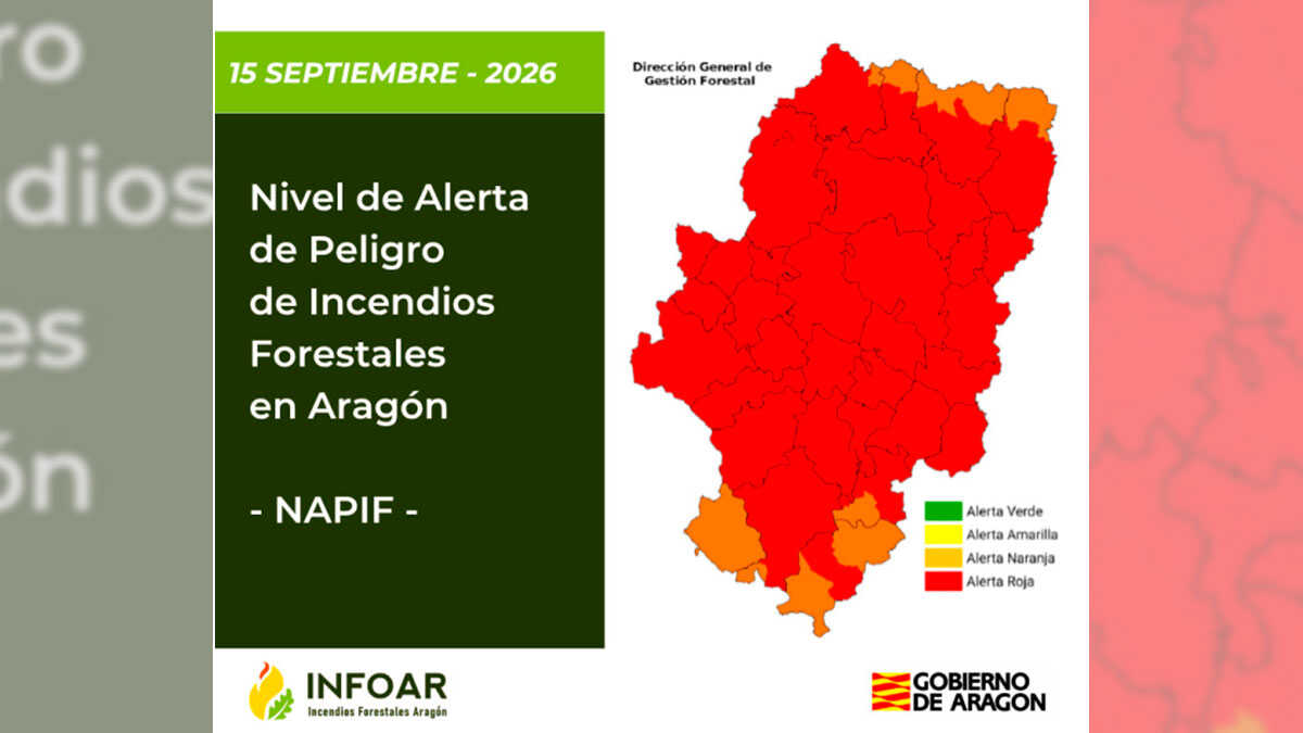 Red alert issued across most of Aragon over wildfire danger