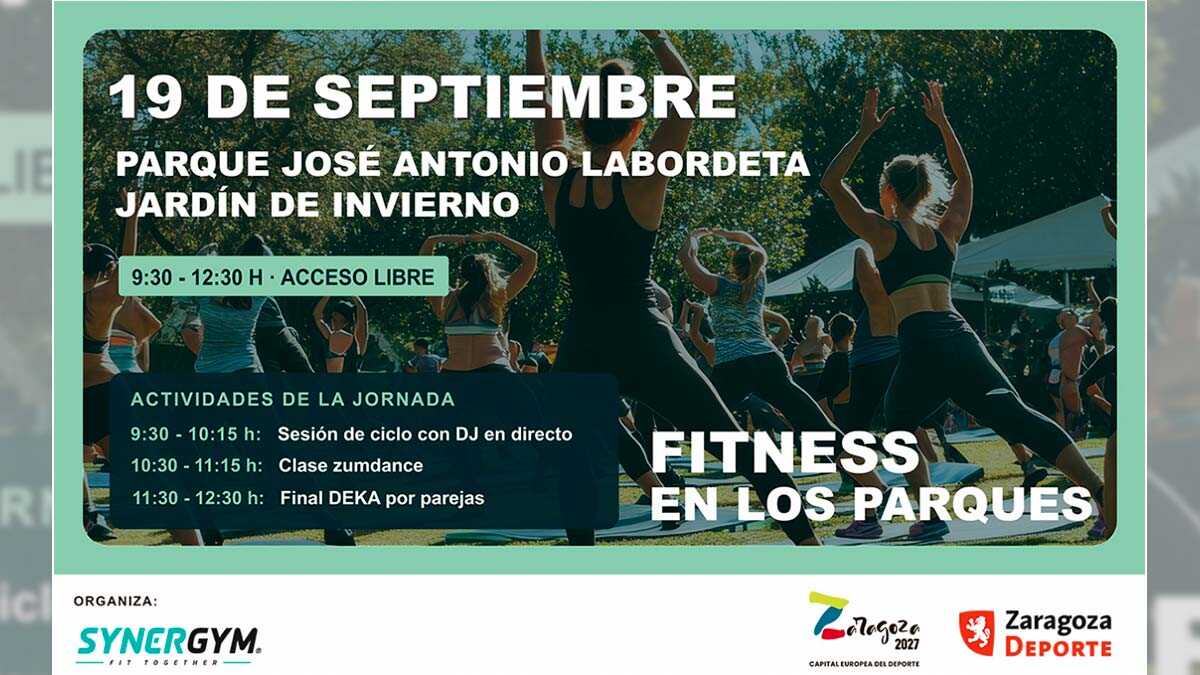 Free fitness in Zaragoza: full calendar of activities in parks and squares
