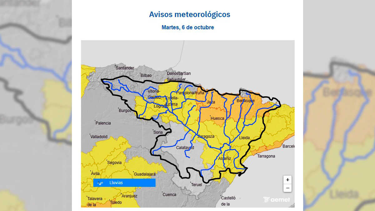 AEMET warns of possible flash floods in ravines and minor waterways in the Aragonese Pyrenees