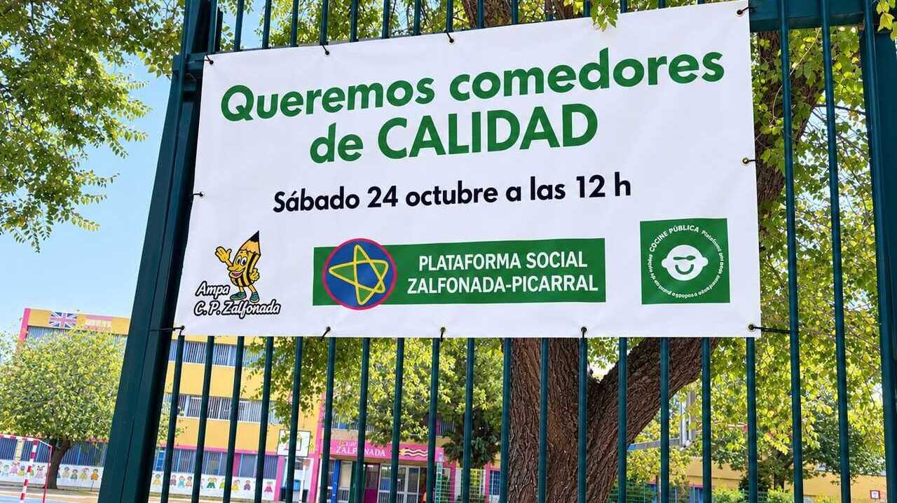 Zalfonada school families organize a protest vermouth to demand an on-site kitchen: “We’re fed up with being ignored”