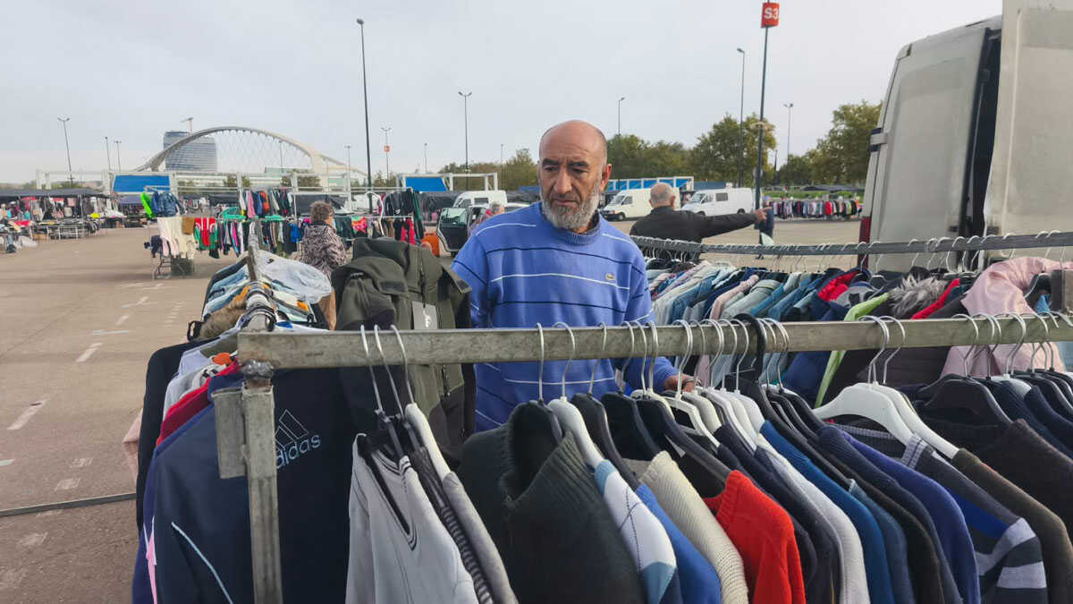 Mohammed, a street vendor, on the Rastro's first Saturday: "We're happy, but it hasn't been the same as Sunday"