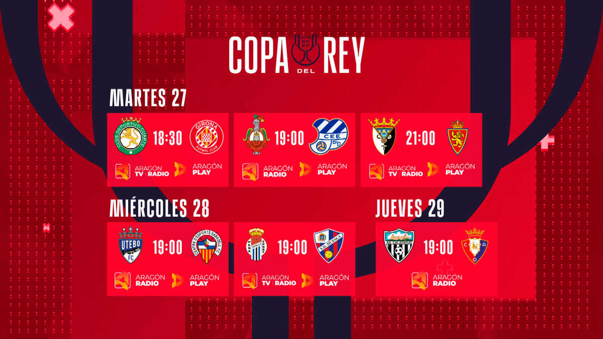 The Copa del Rey begins this Tuesday on Aragón TV, Aragón Radio and Aragón Play