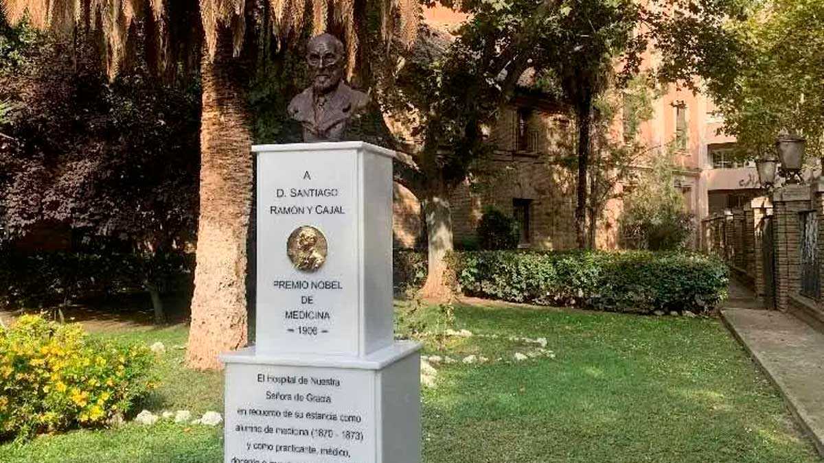 Five years ago in Aragon: Ramón y Cajal honored with a bust at Zaragoza Provincial Hospital